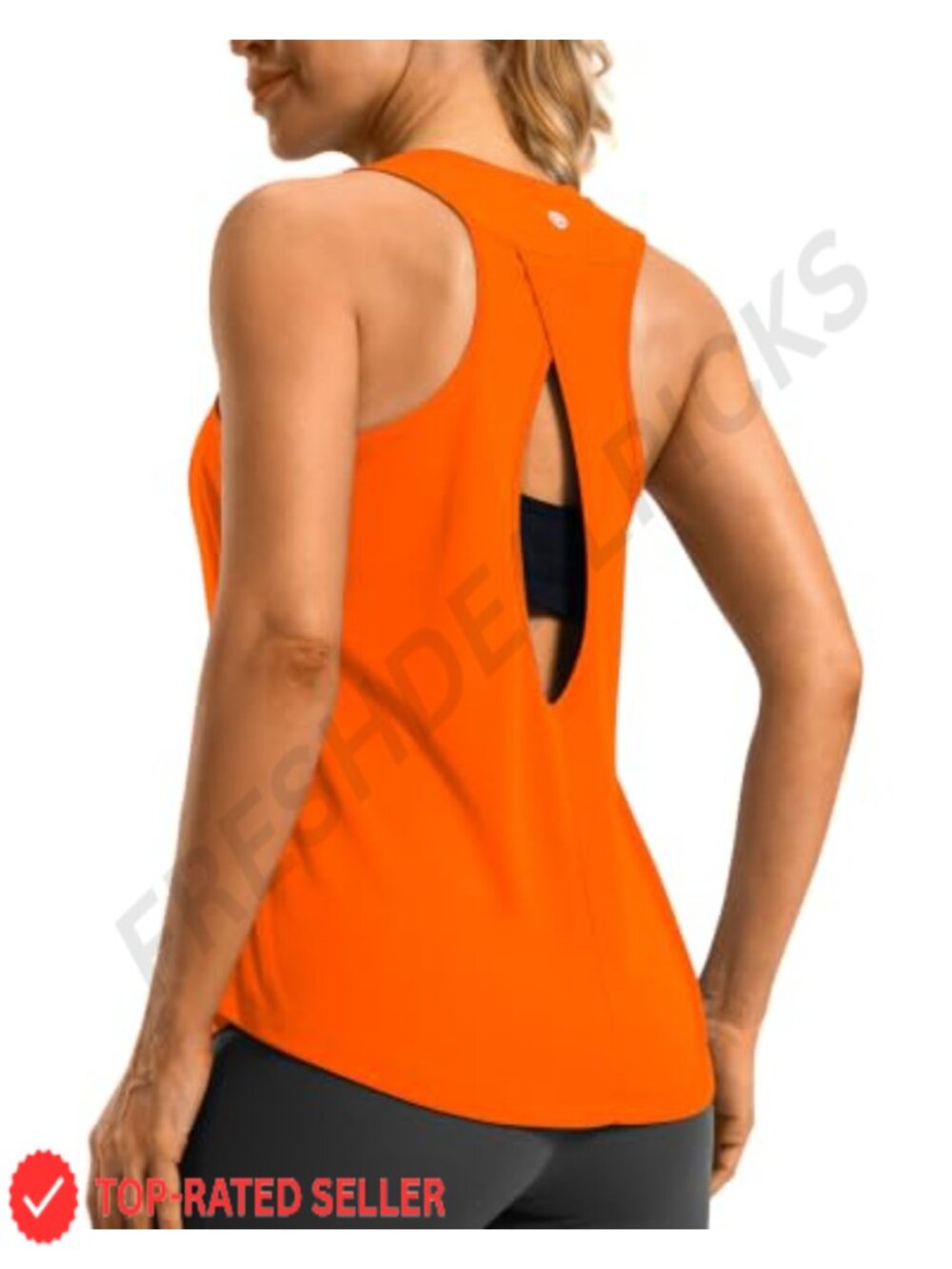 Women's Workout Tank Top Open Back Athletic Running Shirt